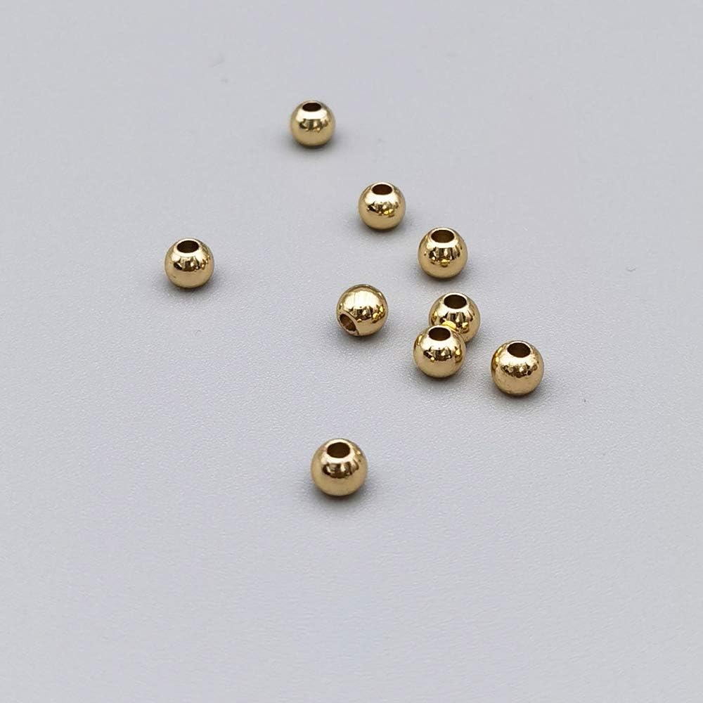 INSPIRELLE 300pcs Tiny 2.5mm Long-Lasting Pale Gold Plated Brass Rondelle Beads Round Metal Loose Connector Beads Metal Spacer Smooth Beads for DIY Bracelet Jewelry Making Pale Gold 2.5mm