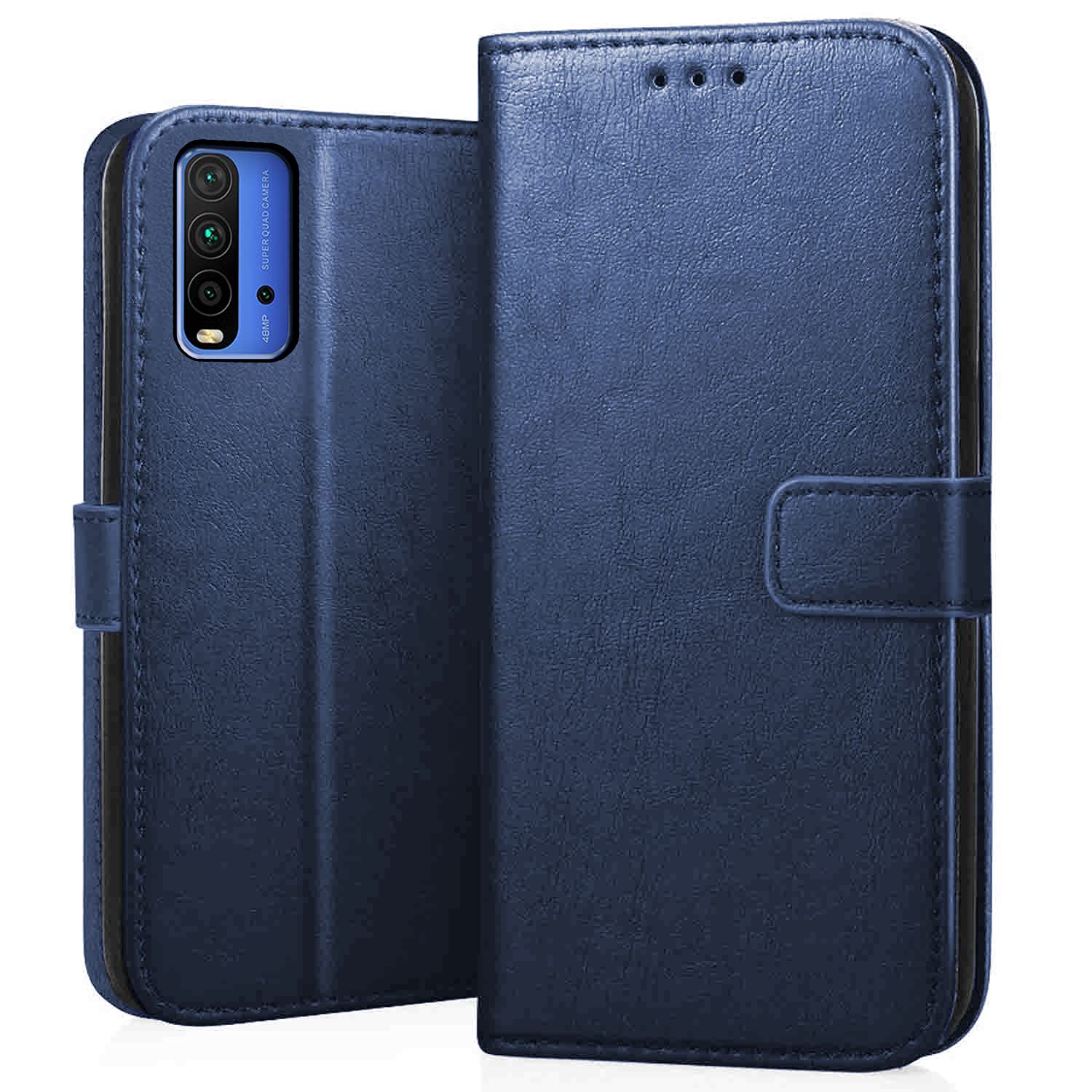 CEDO Redmi 9 Power/Poco M3 (4G) Flip Cover | Leather Finish | Inside Pockets & Inbuilt Stand | Shockproof Wallet Style Magnetic Closure Back Case Flipcover (Blue) (B08R8ZXGTV) Amazon Price History, Amazon Price Tracker