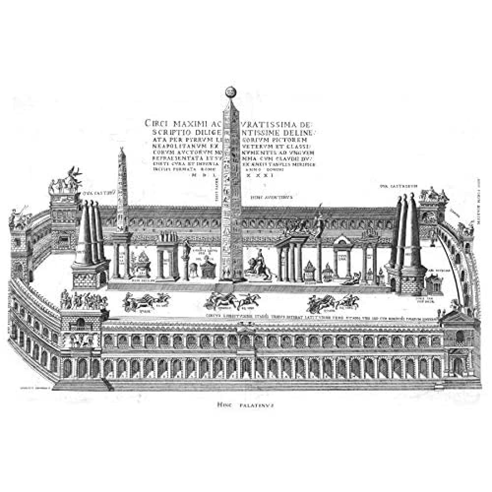 Artery8 Brambilla Roman Circus Maximus Hippodrome Engraving Art Print Canvas Premium Wall Decor Poster Mural