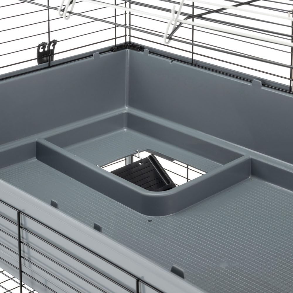 Cage Deux étages pour Lapins RABBIT 120 DOUBLE, Face avant Ouvrable, Support et Accessoires inclus