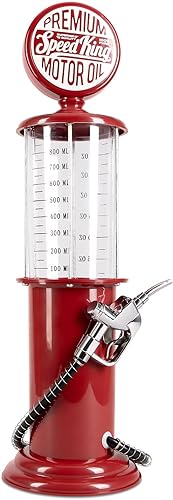 BLKSMITH Dispensador de licor para bar en el hogar  Decantador de licor de plástico rojo de estilo vintage de 30 onzas líquidas para decoración de