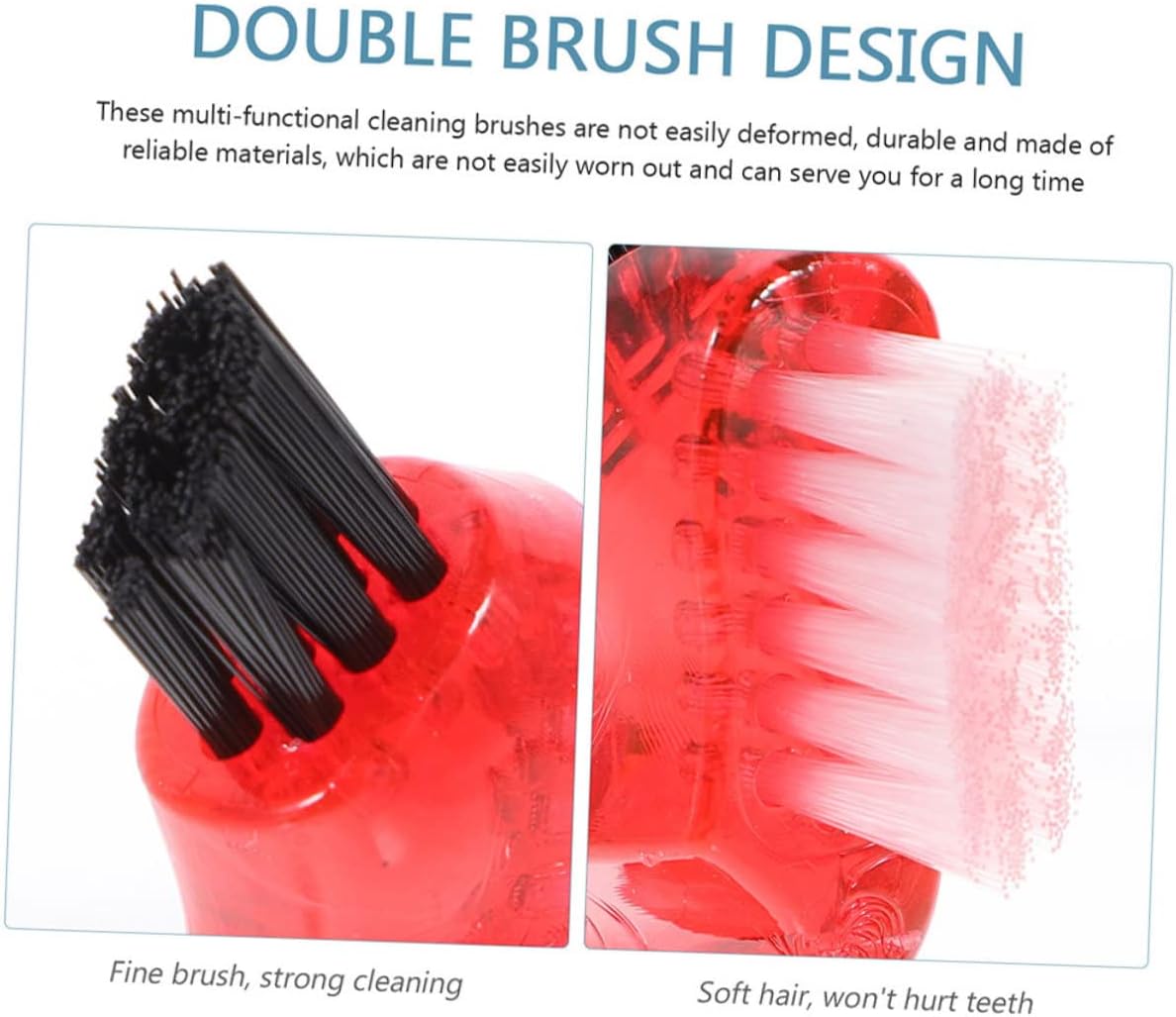 3pcs Mini Denture Cleaning Brush Portable Oral Care Tool for Daily Use Soft Bristles for Safe Denture Care Personal Cleaning Red Orange and Green