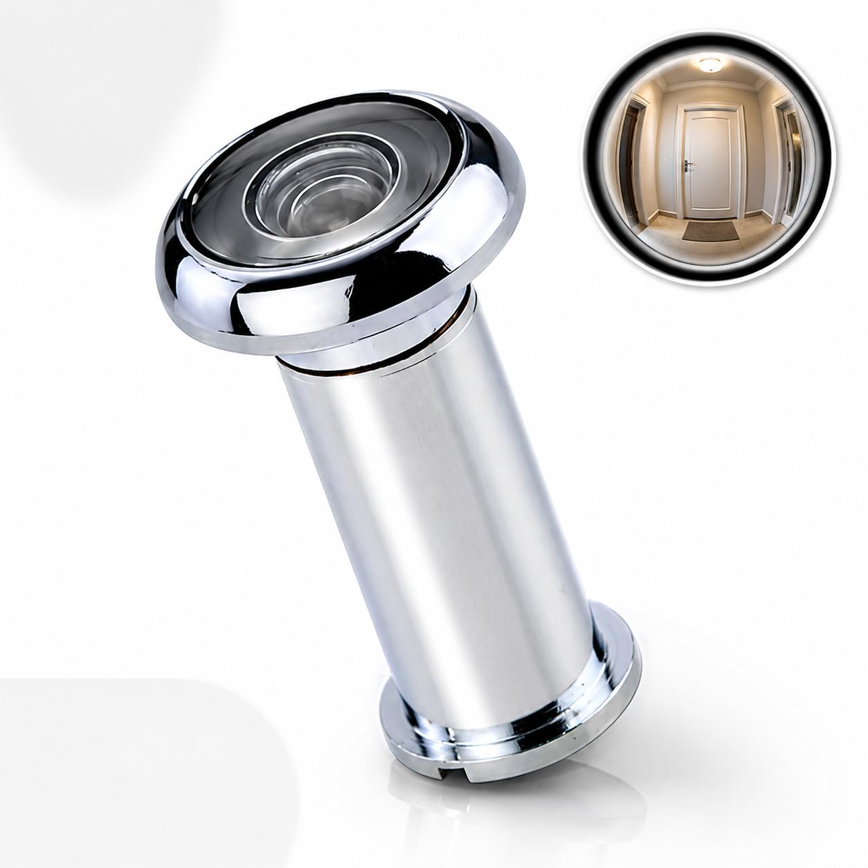 Door Eye Viewer, Wide Angle Fish Eye Lens, Chrome Finish, Silver, Home Security (Pack of 1)-image-12