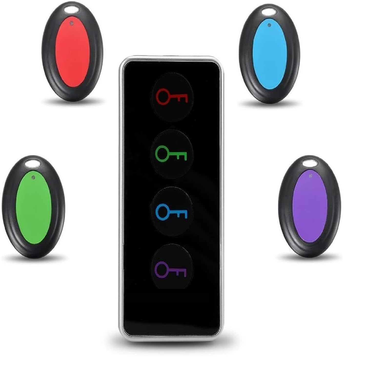 QAWACHH Wireless Strong Penetration Key Finder, Wallet One-Click Search, Led Light Locator, 1 Rf Transmitter and 4 Receivers