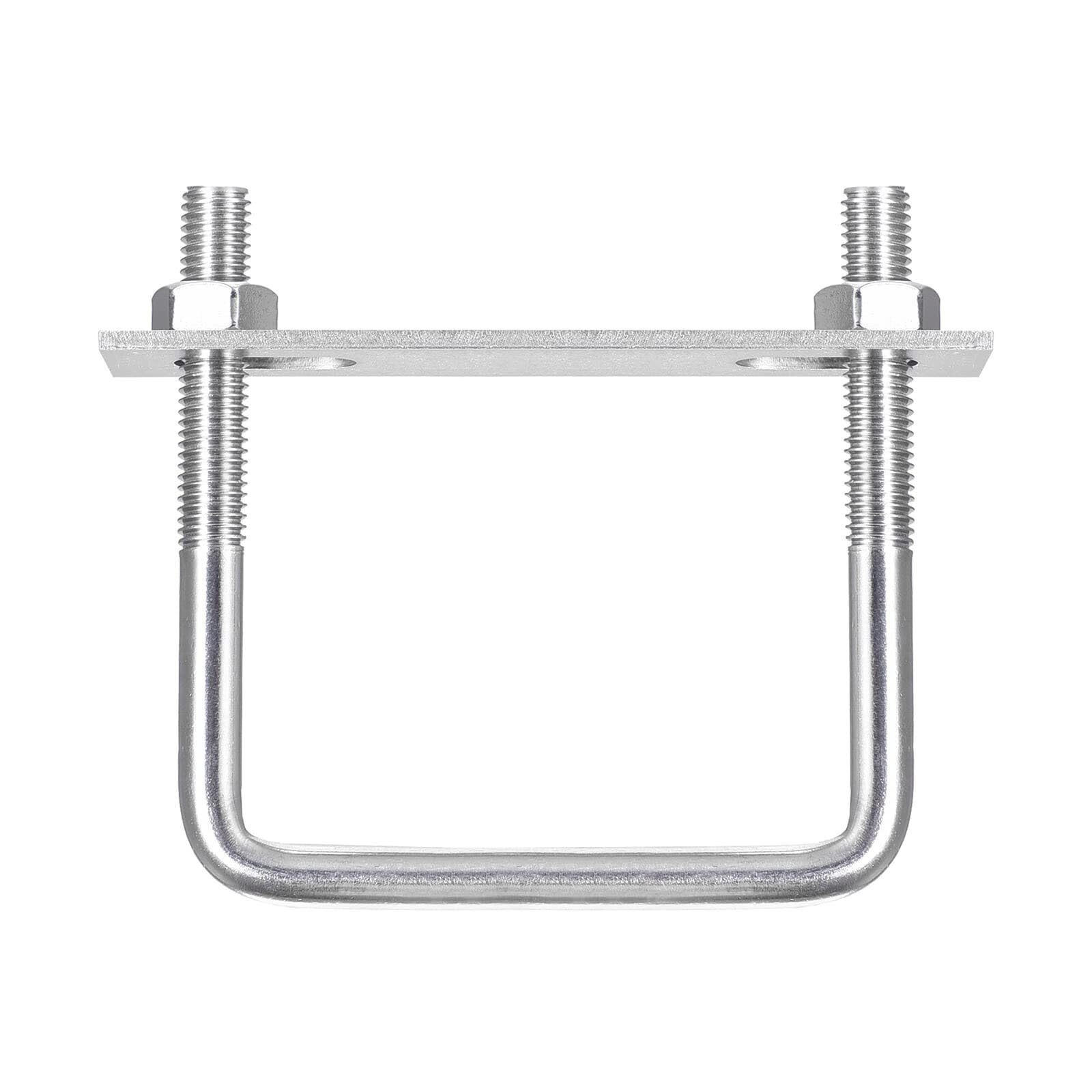 TOP-VIGOR M10 Square U-Bolts, 95mm Inner Width 100mm Length 304 Stainless Steel U-Bolts with Nut