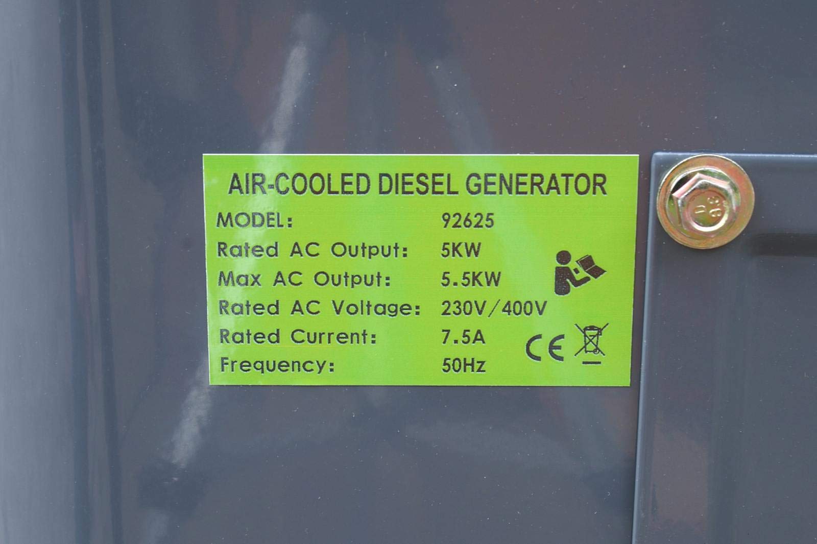 Varan Motors 92625 Elektrischer Dieselgenerator schallgedämpft Typ Panda Stromaggregat 400V + 230V 6.25kVa