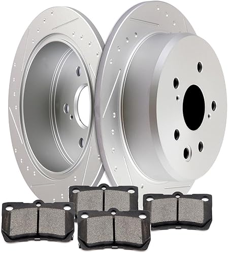 Miniatura 631 de Kits de frenos y rotores, rotores de freno SCITOO y 8 pastillas de cerámica para 08-12 para Chrysler Town & Country, 08-12 para Dodge Grand Caravan