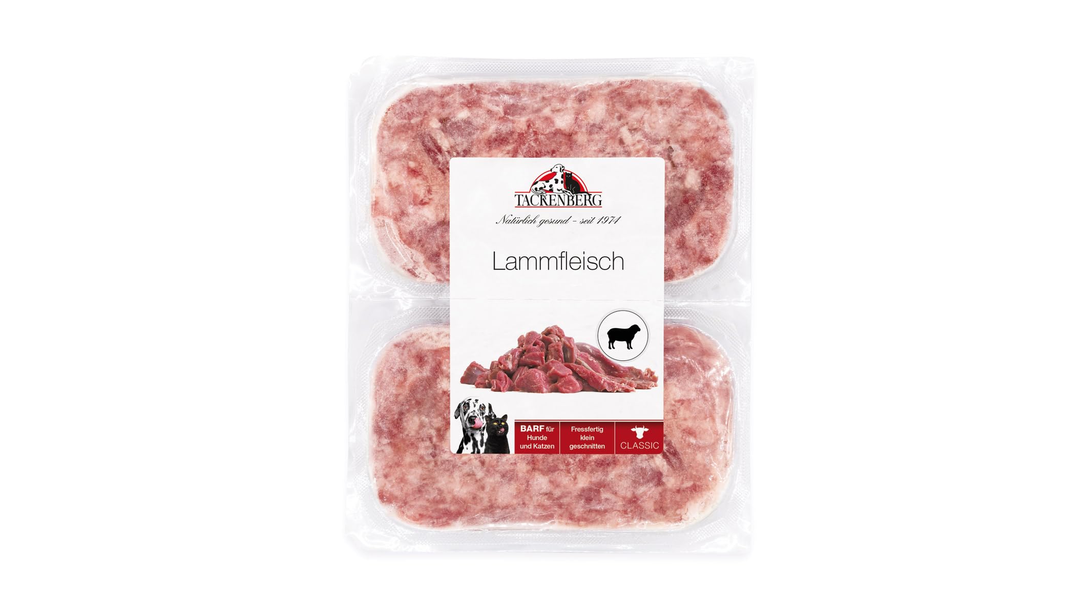 TACKENBERG Barf Lammfleisch für Hunde - 14 x 500 g - leckeres Frostfleisch als Hundefutter in Premiumqualität - geeignetes Gefrierfutter für deinen Vierbeiner - ohne Zusatzstoffe