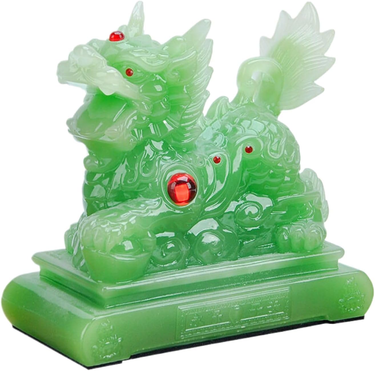 办公室车上吉祥仿玉树脂工艺品招财麒麟汽车桌面摆件 Feng Shui Home Office Decor Chinese Gifts 7720