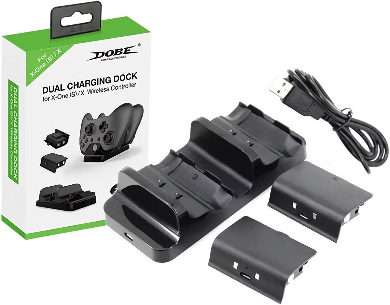 PDAPTMAG Compatible with Xbox One/One X/One S Controller Charger, Dual Slot Charging Station with 2 Rechargeable Battery Pack : Video Games