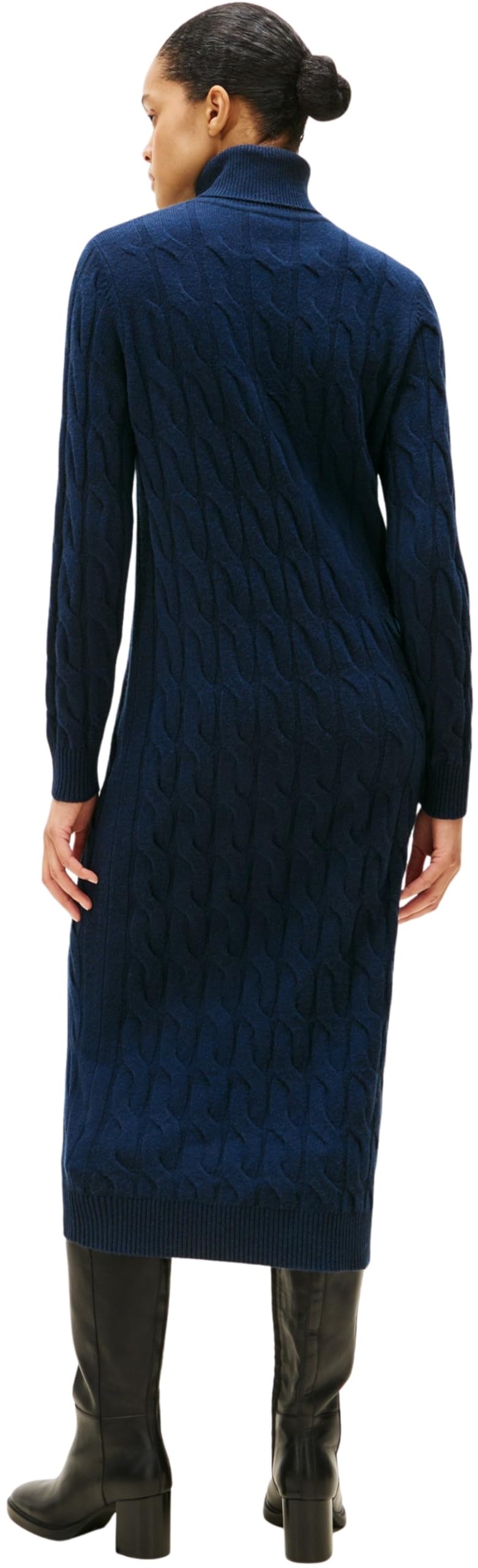 Tommy Hilfiger Soft Wool Cable Roll-nk LS Dress Ww0ww46429 Vestido Tipo suéter Mujer (Pack de 1)
