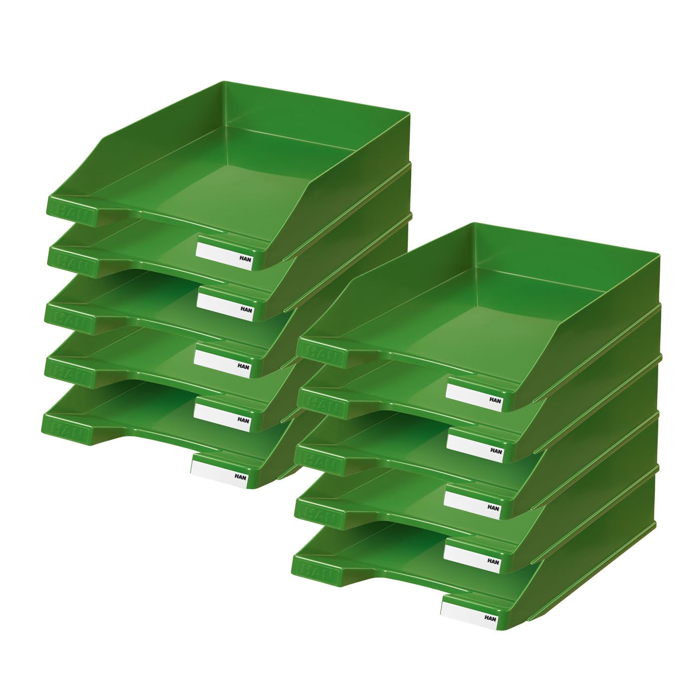 HAN 1027-X-05, KLASSIK letter tray. Modern, stylish and glossy, pack of ten, green