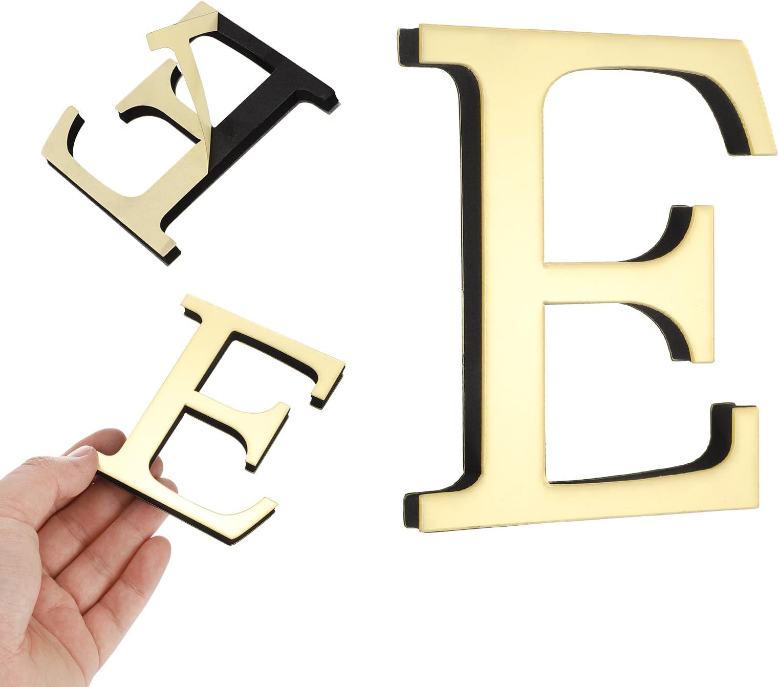 uxcell 3D Alphabet Mirror Wall Stickers, 4" Acrylic Alphabet Wall Decal Self-Adhesive House Letter Number Home Decor Art Letter Sign for Living Room, Bedroom Decor(Letter E)
