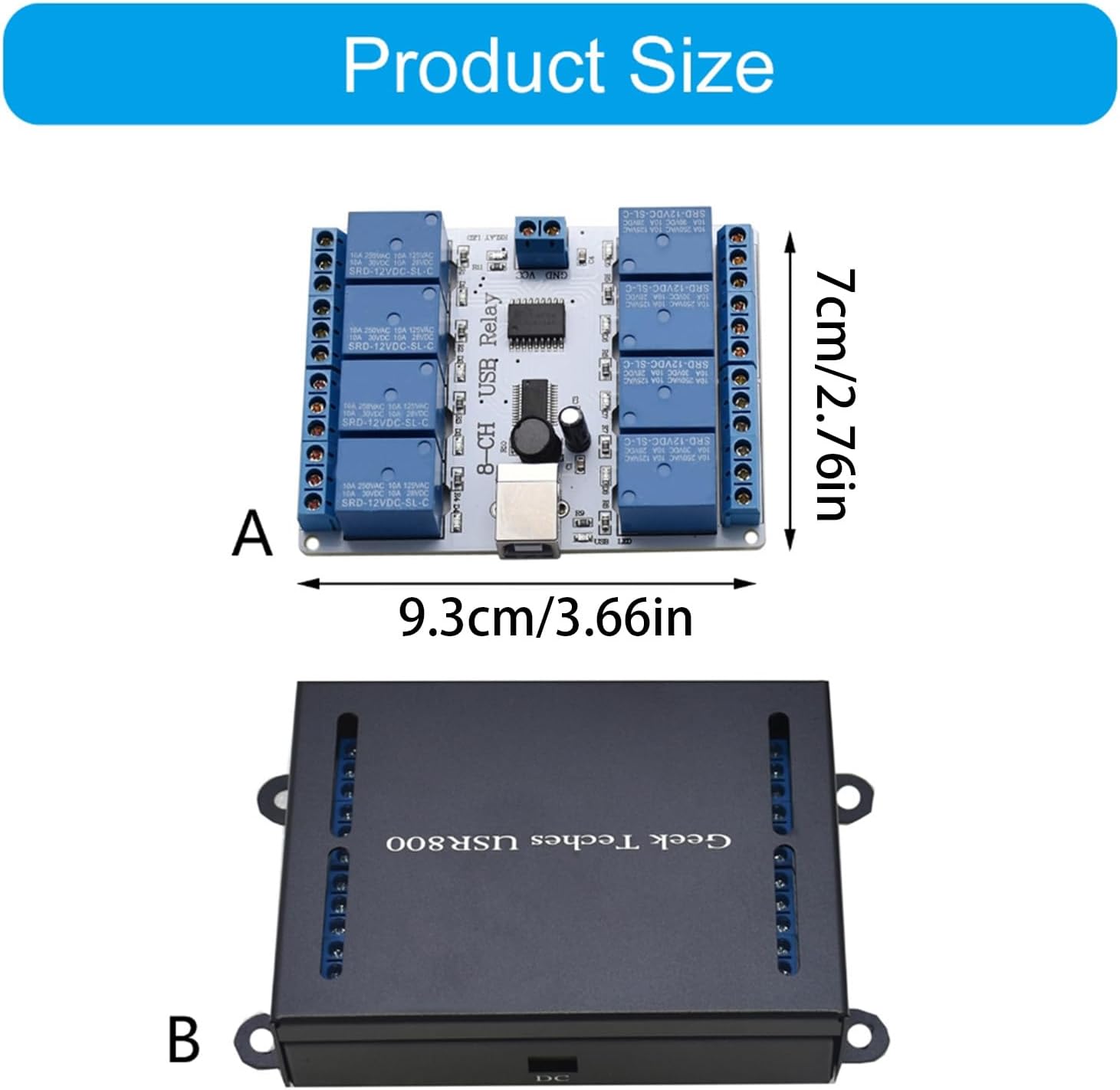 Programmable USB 8 Channel Control Controller Circuit Board for Automation 12V Power Module Controller