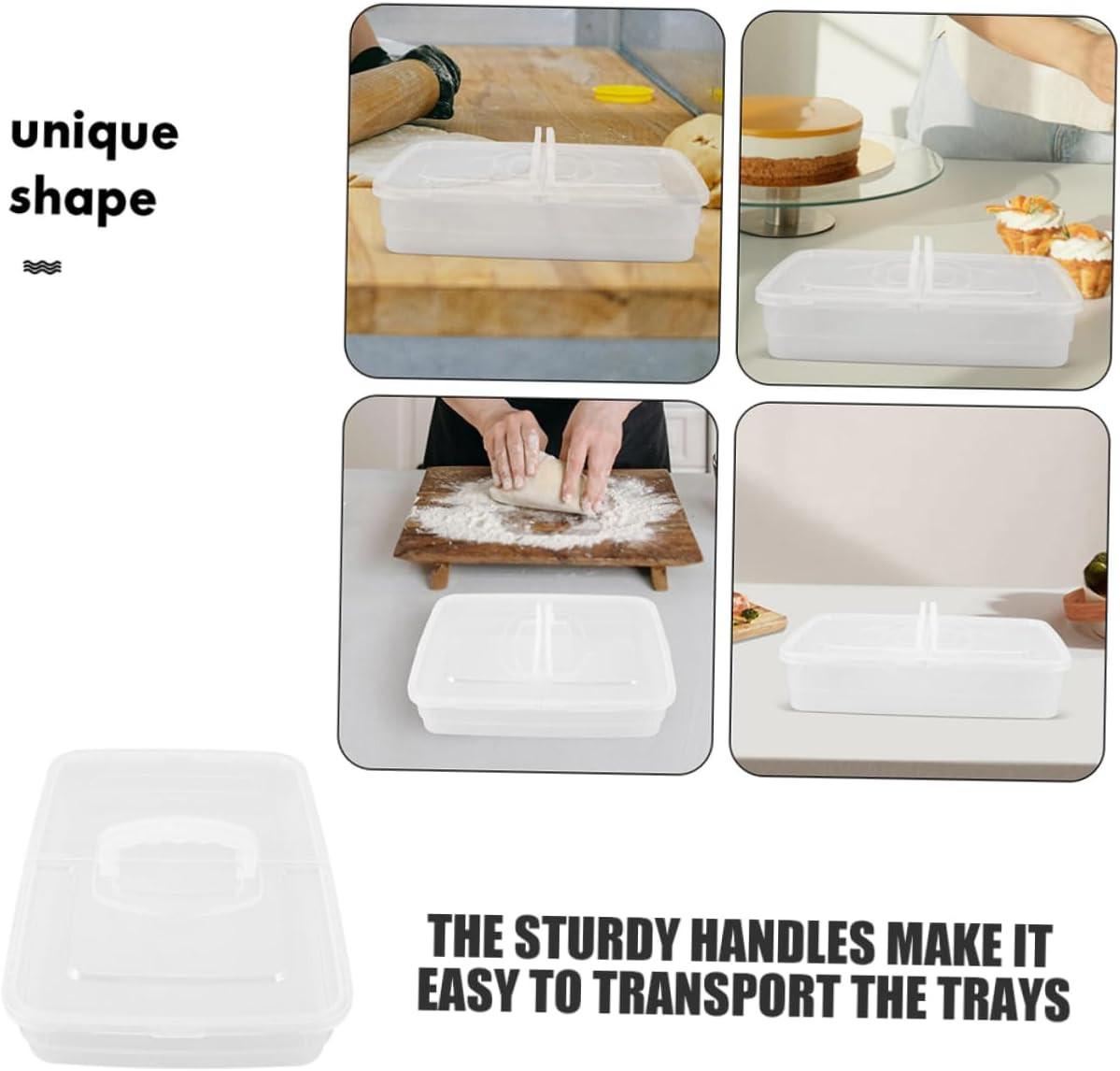 2pcs Stackable Pizza Dough Proofing Box Lid Handle Fermentation Trays for Artisan Pizza Bread Making