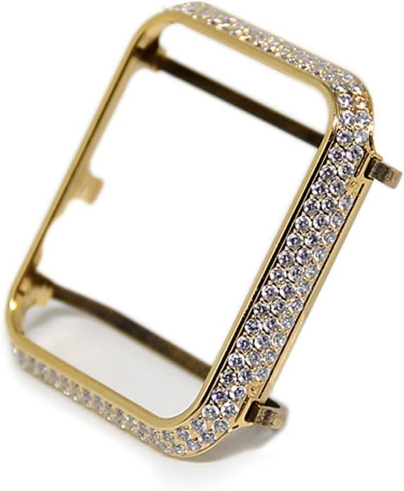 Callancity Crystal Diamond case Cover Bezel Gold Color Compatible with Apple Watch 38mm Series 1 2 3