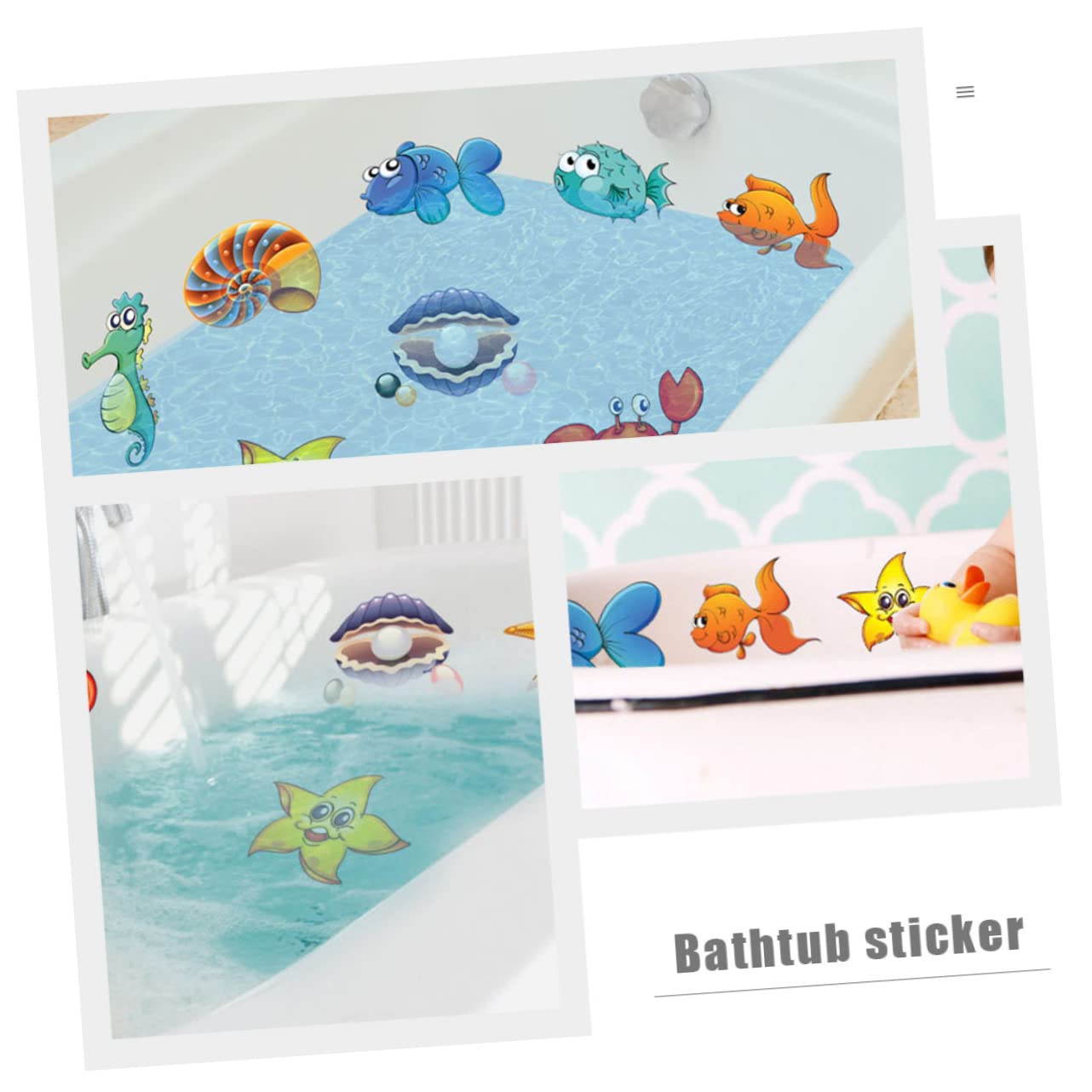 Abaodam 4juegos Pegatinas Antideslizantes De Animales para Baño Calcomanías para Bañera y Pared Decoración Infantil Resistente Al Agua y Seguro