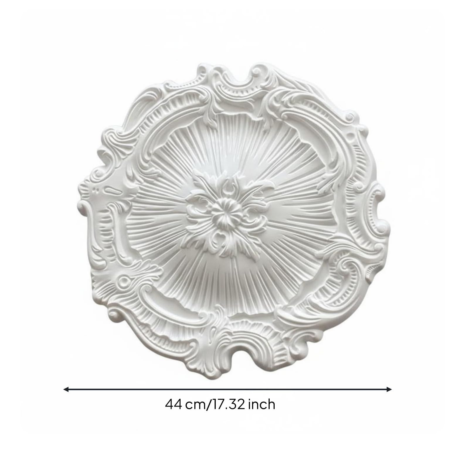 Rosone Floreale Rilievo Scolpito Rosone Plafoniera Ornato Medaglione Soffitto, 049 Carved 44CM
