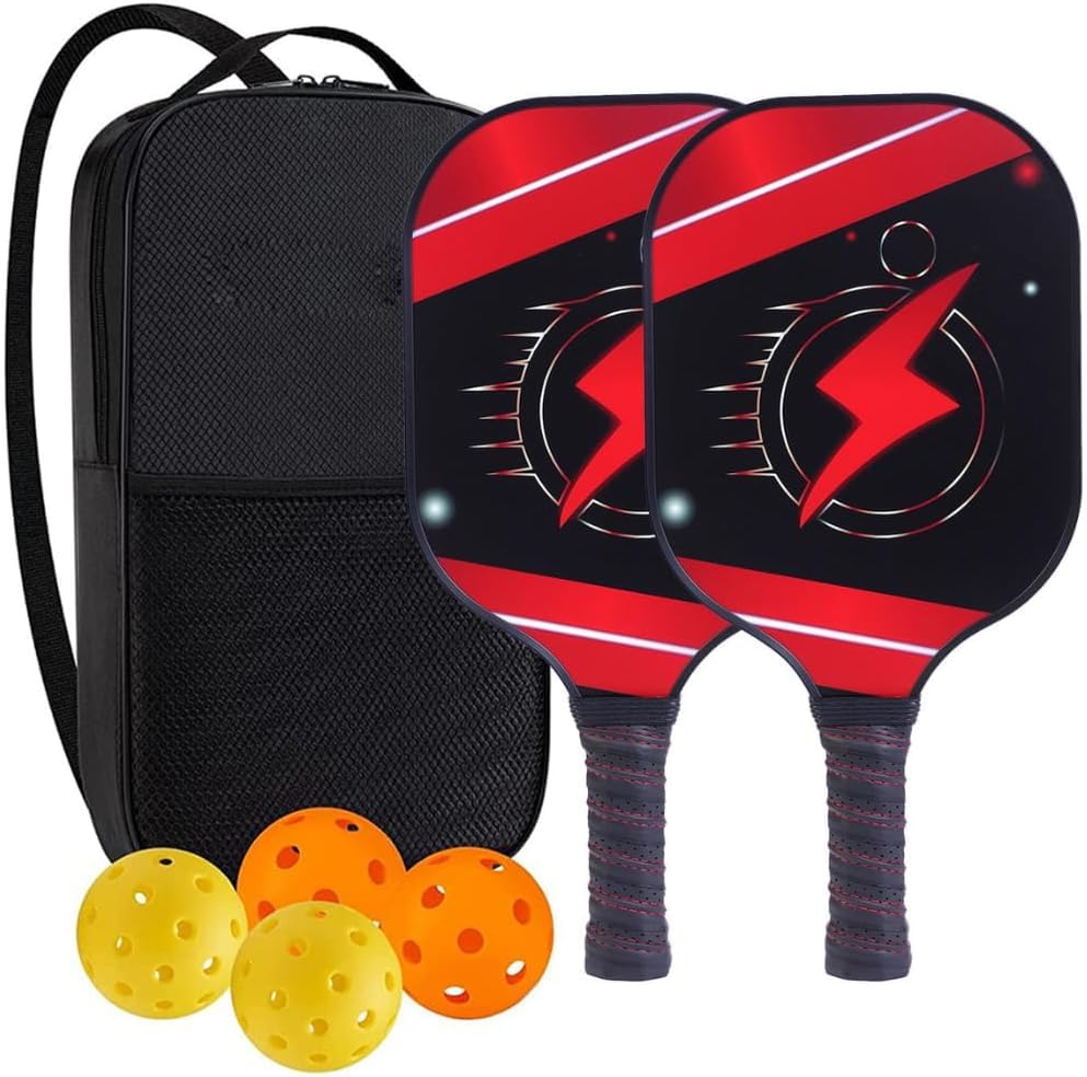 DESSEI Professional Pickleball Paddle Set | 2 Pack | Premium Fiberglass & Polypropylene Honeycomb Core | Ergonomic Grip | Portable Carry Bag