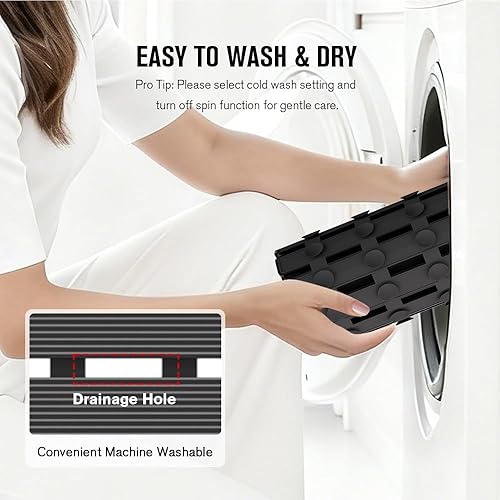 Miniatura 6 de MBOSS Tapete de ducha antideslizante para bañera, tapete de baño para ducha, tapete de baño antideslizante con orificio de drenaje y ventosas