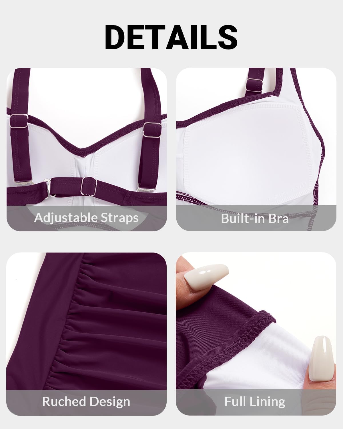 Yonique Women Plus Size One Piece Swimsuits Tummy Control Bathing Suits Twist Front Ruched Swimwear - Image 6