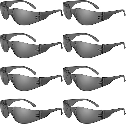 Gafas de seguridad transparentes, 8 pares de anteojos protectores para hombres y mujeres, ANSI Z87.1, resistentes a arañazos e impactos, protección