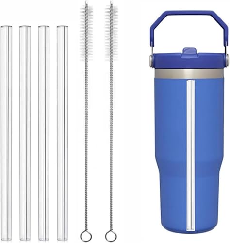 Popote de repuesto para Stanley Iceflow de 30 onzas, popotes transparentes reutilizables compatibles con vaso Stanley IceFlow de acero inoxidable de