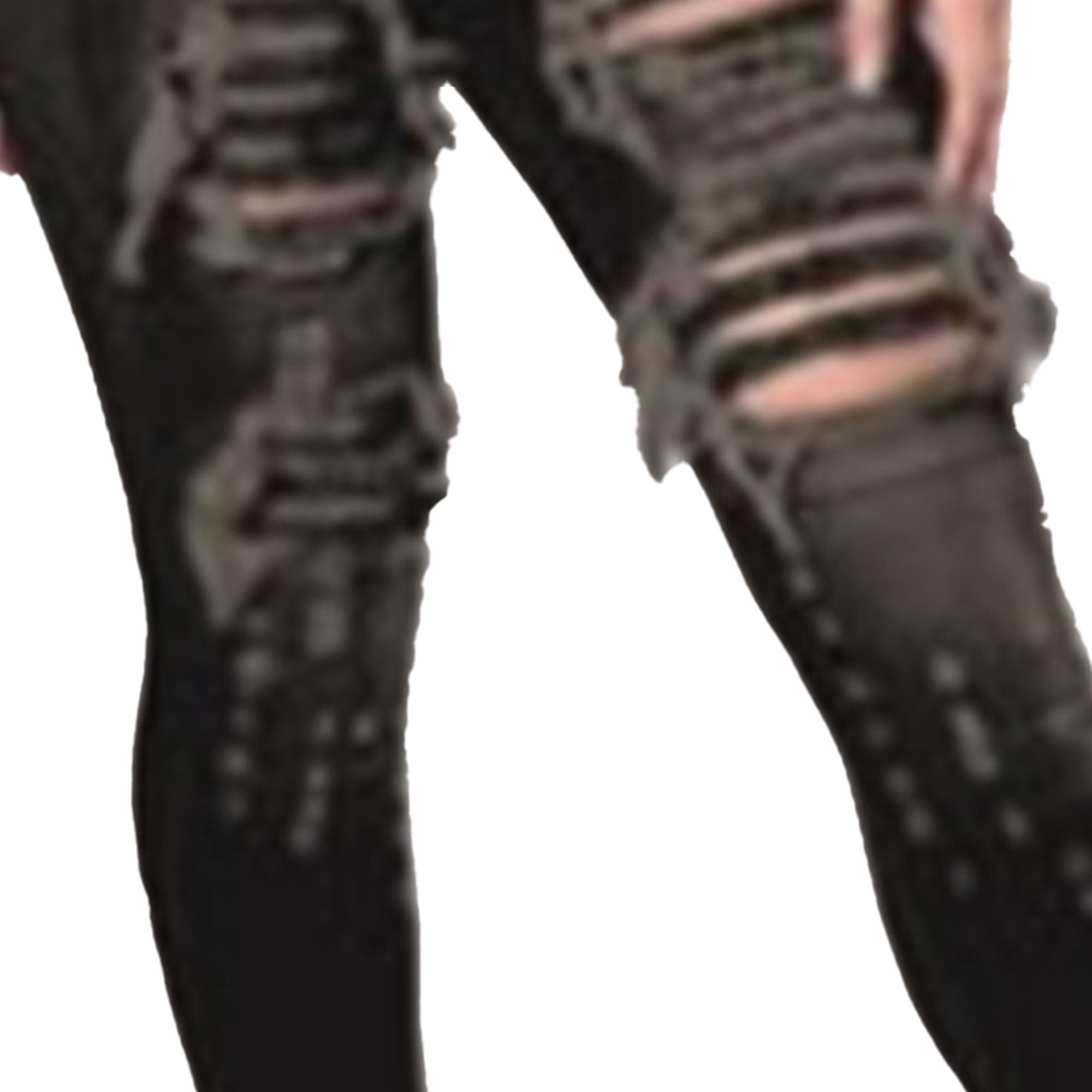 JEKE-DG Women's Skinny Ripped Distressed Jeans Casual Comfort Stretch Denim Pants Destroyed Stretch Slim Fit Jeans (Black1,XX-Large)