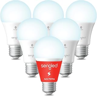 Alexa Light Bulb, Smart Light Bulbs That Compatible with Alexa Only, Bluetooth Mesh Standard A19 E26 Dimmable LED Bulb Daylight 5000K, 60W Equivalent 800LM, High CRI, High Brightness, 6 Pack