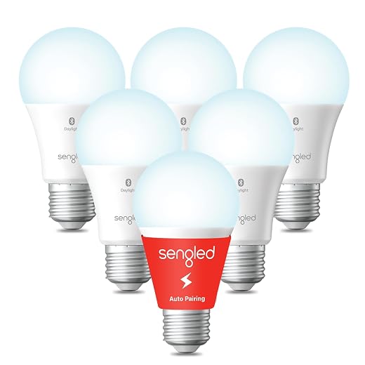 Sengled Alexa Light Bulb, Smart Light Bulbs That Work with Alexa Only, Bluetooth Mesh Standard A19 E26 Dimmable LED Bulb Daylight 5000K, 60W Equivalent 800LM, High CRI, High Brightness, 6 Pack