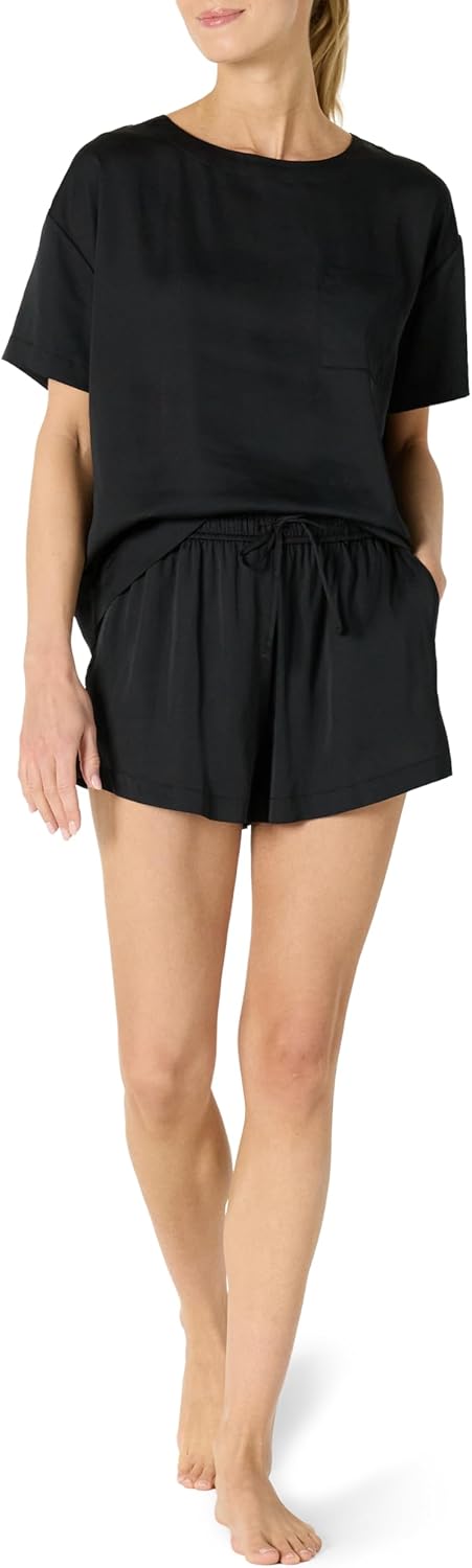 Amazon Essentials womens Satin Pajama Cami and Shorts Set