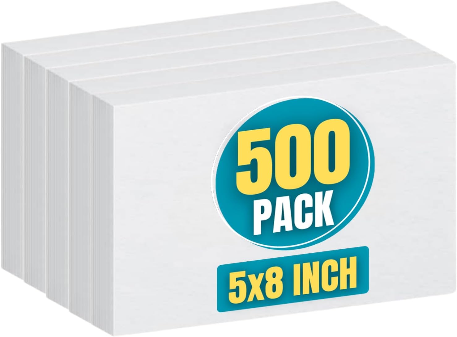 1InTheOffice Index Cards 5x8 blank, Flash Card, Unruled Note Cards 5x8, White, 500-Pack