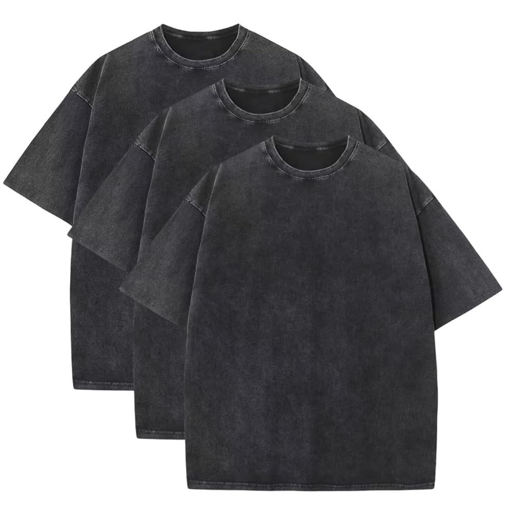 トップス Comfort Oversized Shirt 3 Pcs Oversized T Shirts for Women Casual Vintage Baggy Boxy