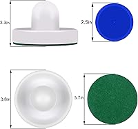 Vista 2 de Empujadores de hockey de aire y discos de hockey de aire rojo, asas de portería, accesorios de repuesto para mesas de juego