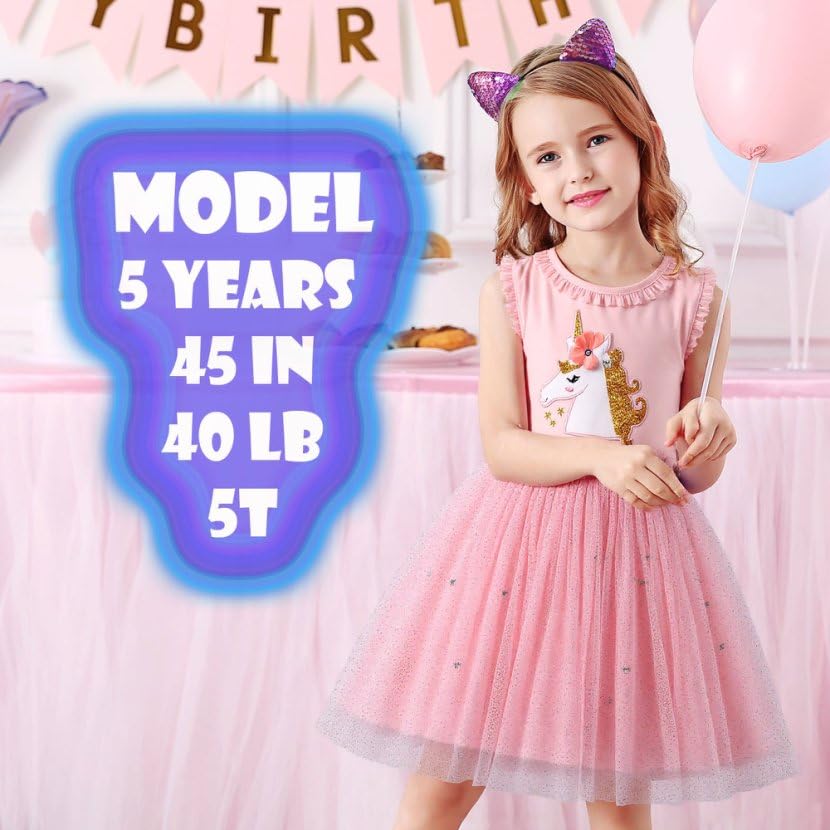 VIKITA Toddler Girls Dresses Summer Sleeveless Polyester Tutu Dresses for Girls 3-12 Years2