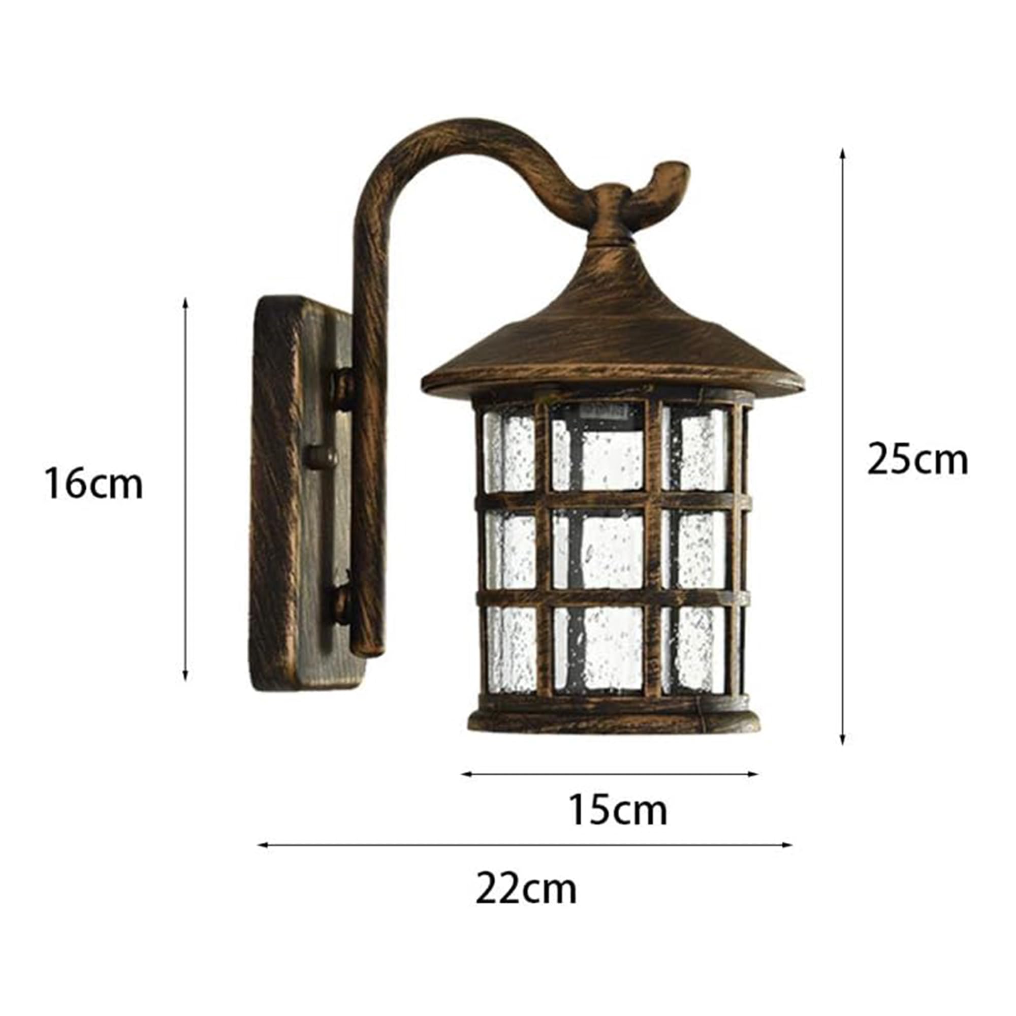 Applique Da Esterno, Lanterna Applique Da Parete Lampada Impermeabile In Alluminio E Vetro Giardino Retrò Luci Da Esterno Arredamento Rustico E27 Lampada Da Parete Per Casa Porta Di Casa Scale