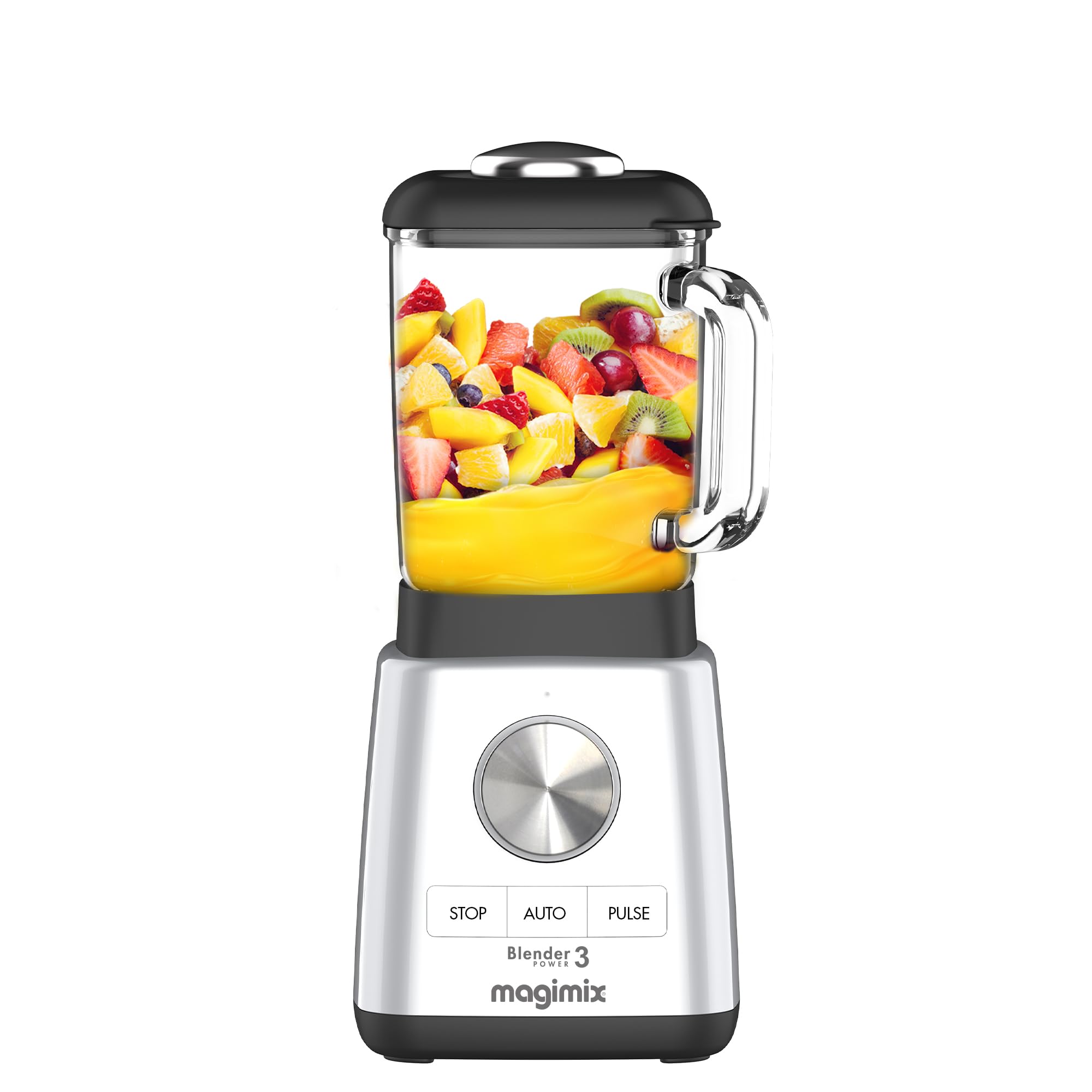 magimix Standmixer 2,8 L - Power 5 XL- Blender 1500W Hochleistungsmotor - 4 Automatikprogramme, Smoothies, Suppen, Crushed Ice & Frozen Desserts, BPA-frei - Chrome matt