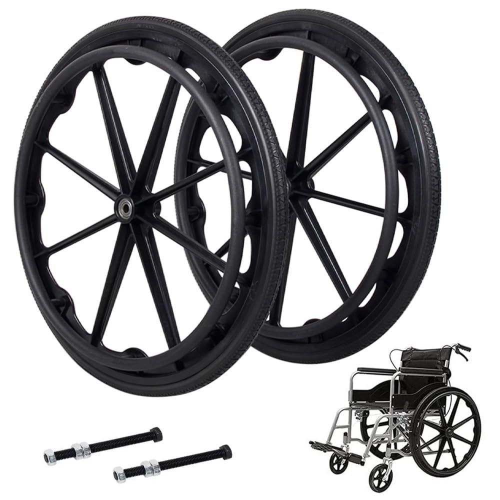 24 Pulgadas Ruedas Traseras Para Sillas De Ruedas, 2 Piezas Rueda Trasera De Repuesto Para Silla De Ruedas Manual Con Rodamientos