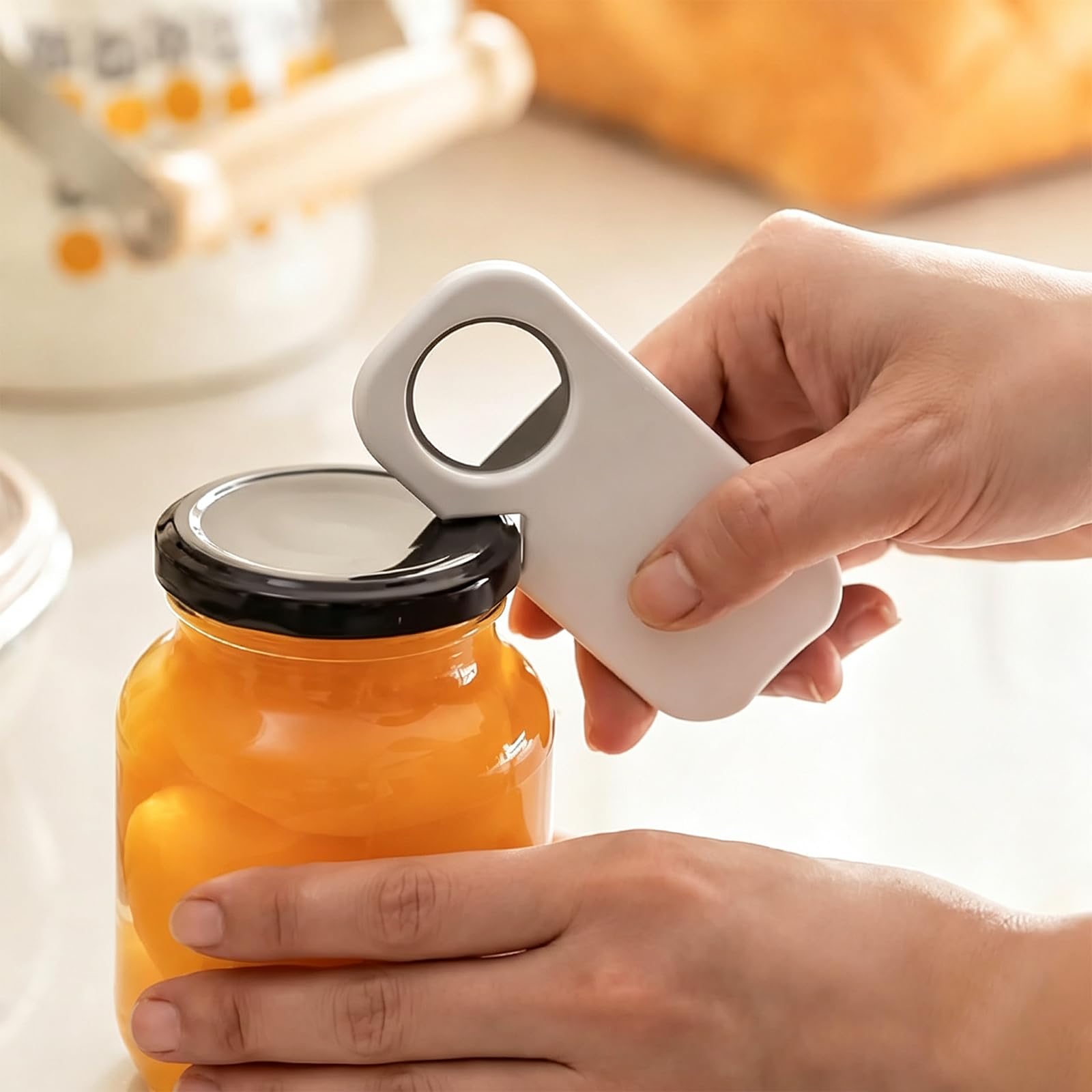 3-in-1 Magnetic Bottle Opener, White Stainless Steel Manual Kitchen Tool for Beer Soda Cans, Wall Mount & Portable Corkscrews for Home, Camping, Bar