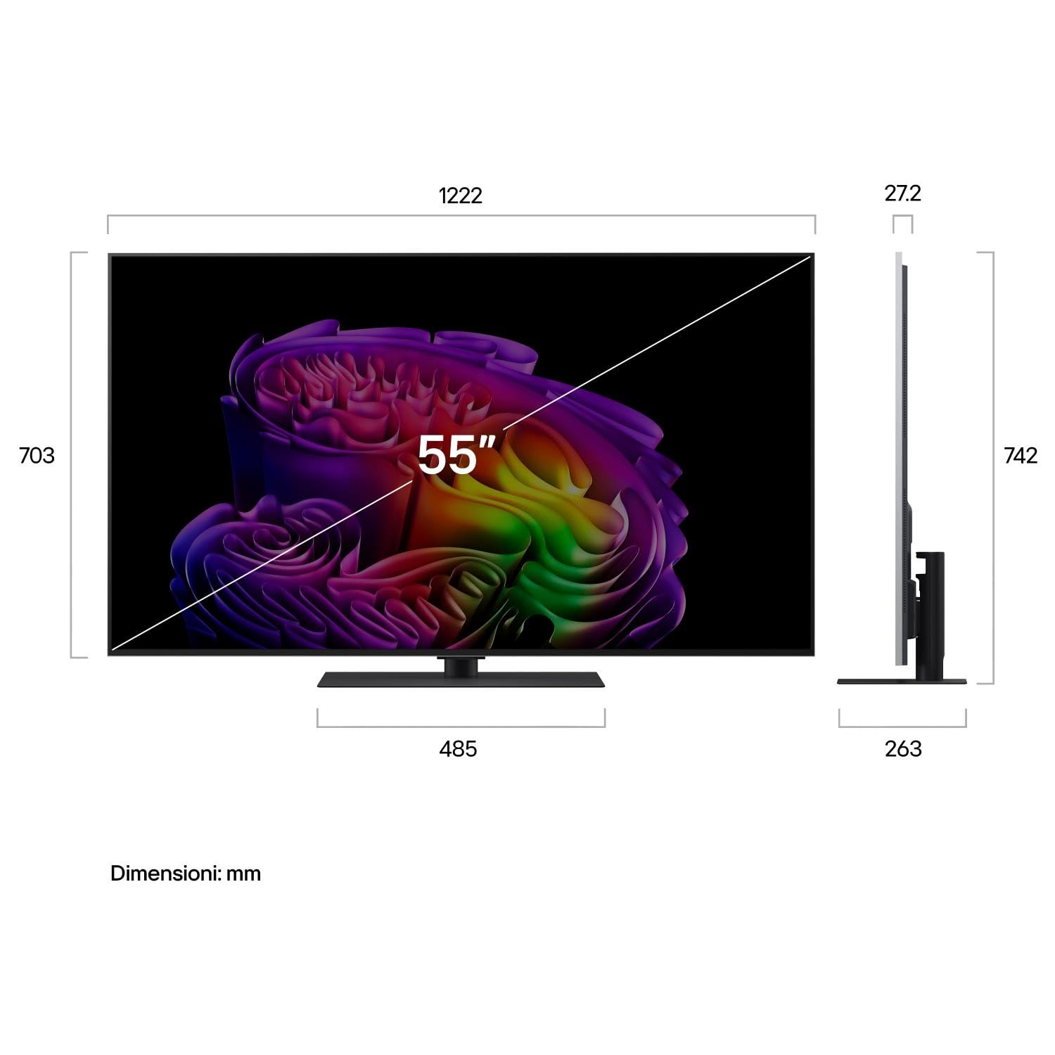 LG OLED55G66LS - Tv 55 Pollici Smart Tv 4K 3840 x 2160 Pixel OLed DVB-T2 HEVC/H.265 Wifi Argento Classe Energetica E