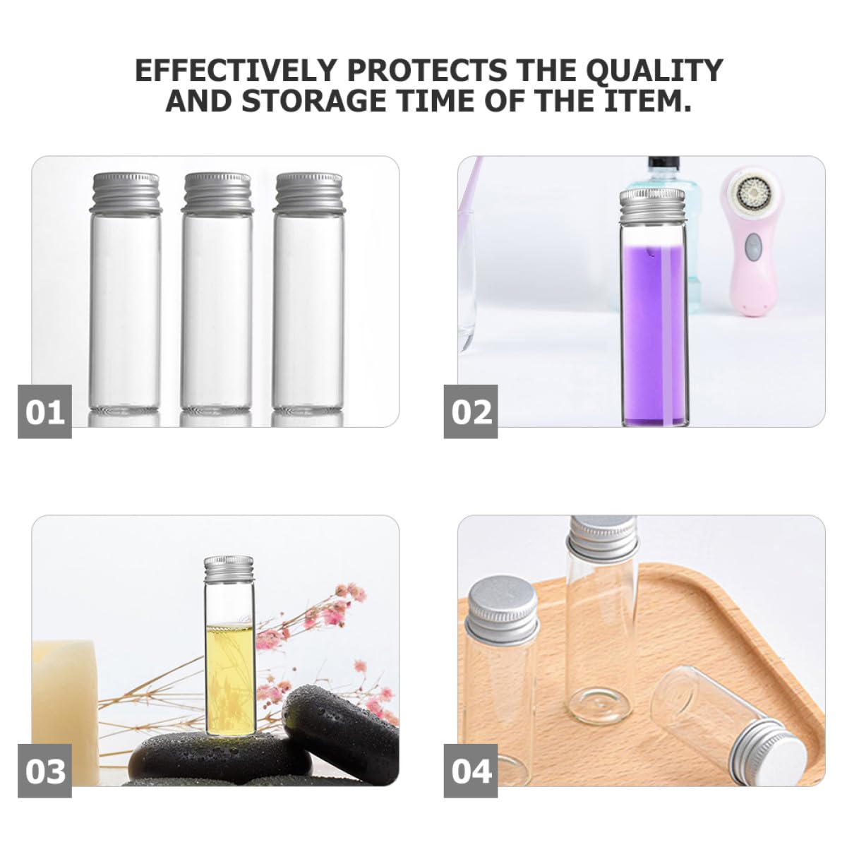 jojofuny Glasfläschchen Kleine Transparente Fläschchen 30 Stück 50 Ml mit Schraubverschluss Vielseitig Einsetzbar mit Exzellenter Abdichtung für Ätherische Öle für Hochzeitsgeschenke