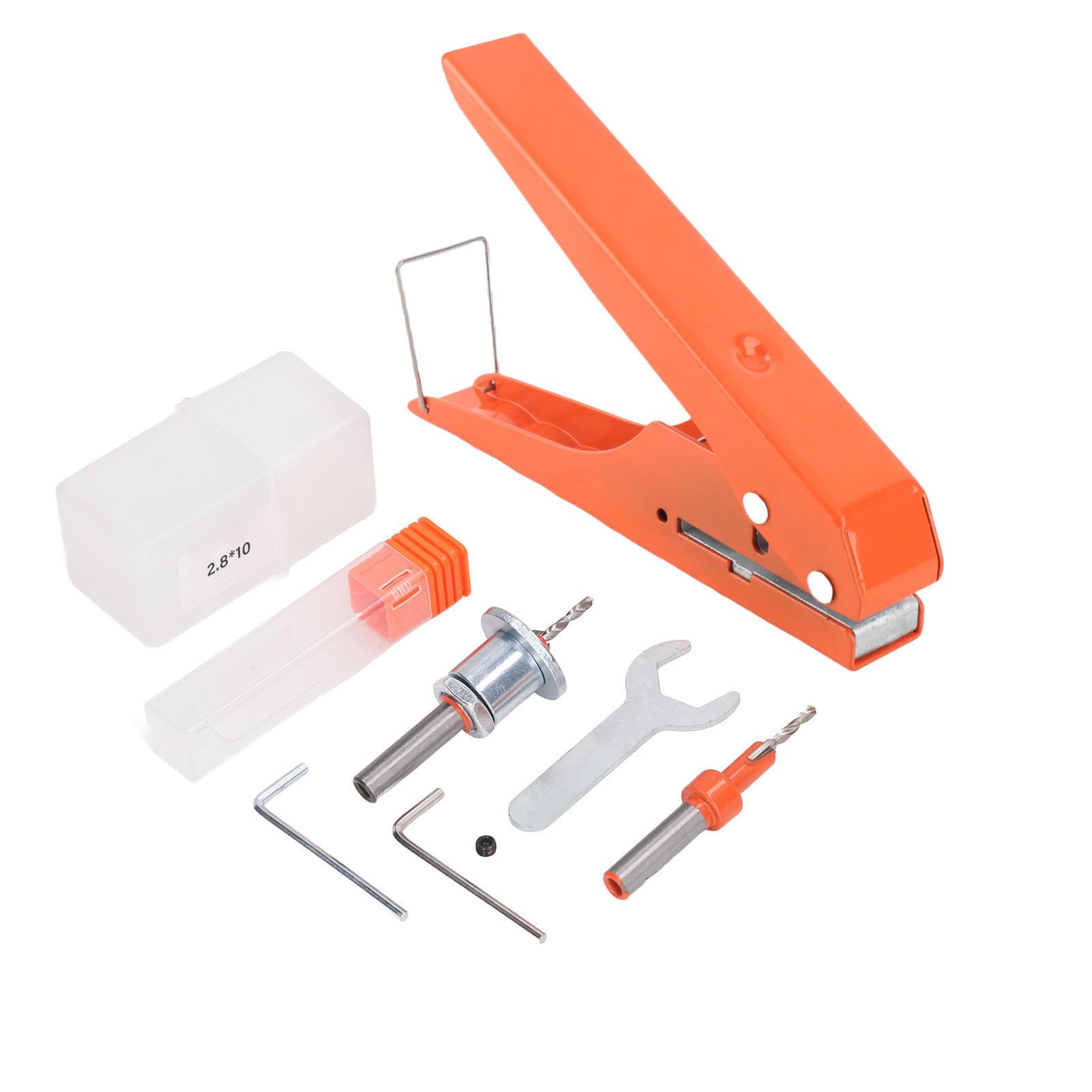Pinza Punzonadora para Cantos, Hierro Cromado Brillante, Boca Oblicua Plana, Tratamiento Térmico Resistente, Ahorro de Mano de Obra, Punzón de un Agujero con Escala para