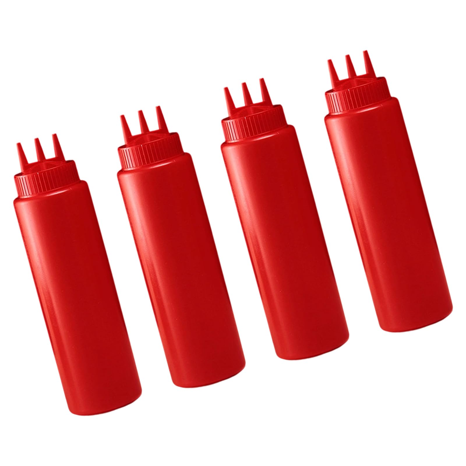 jiingekk Capacity 3 Hole Squeeze Bottles Permanent Condiment Dispenser for Home Restaurants Easy Control Squeezing Trilateral Nozzle Sauce Squeeze Container