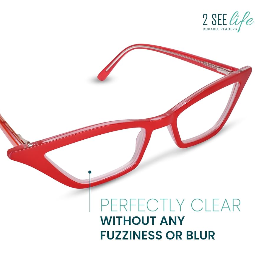 CATHEE♡ Amazon.com: Red Funky Cat Eye Reading Glasses for Women