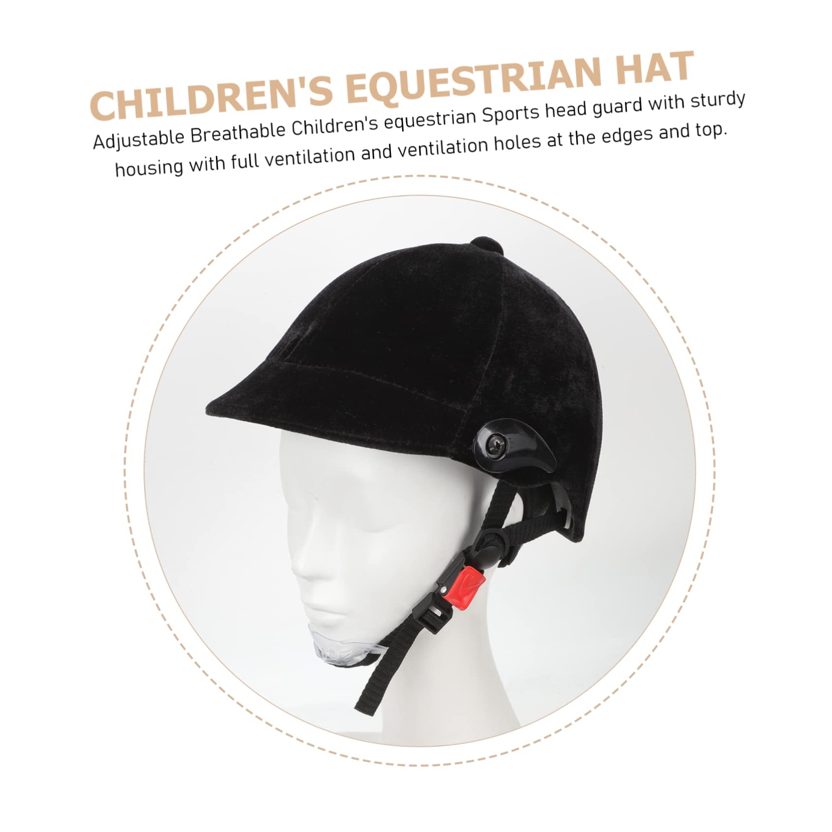 Casco de Equitación Infantil Negro Ventilación y Correa Ajustable