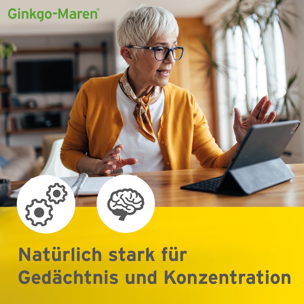 120mg Tabletten: Hochdosierter Ginkgo biloba Extrakt zur Unterstützung von Gedächtnis & Konzentration, Pflanzliches Arzneimittel zur Förderung der Durchblutung im Gehirn, 200 Stück