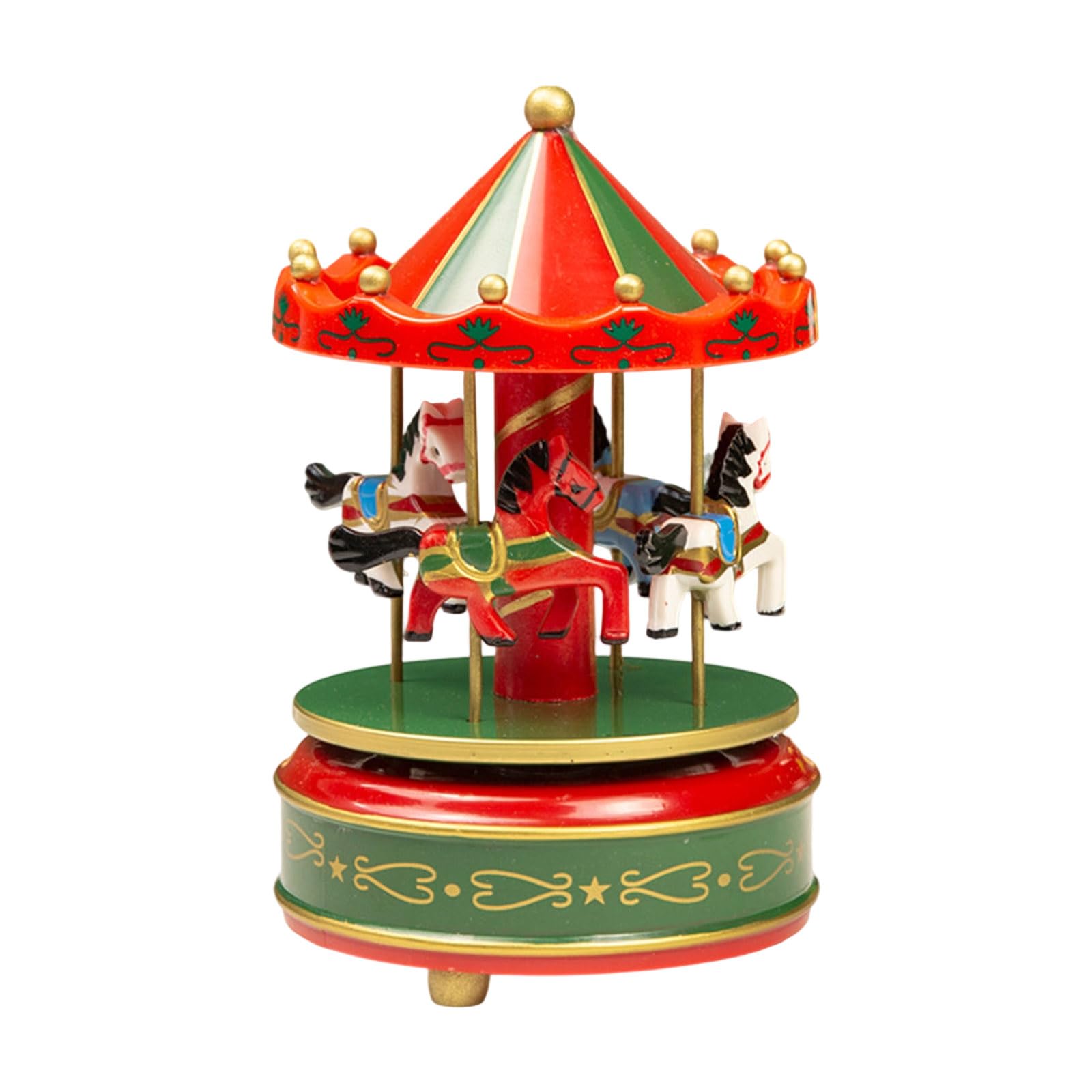 Nueayms M Christmas Carousel Usic Box With Classic Elody Hand Crank Wind Up Elegant Rotating Decorative Holiday Homes Hand Cranked Christmas Carousel Usic Box