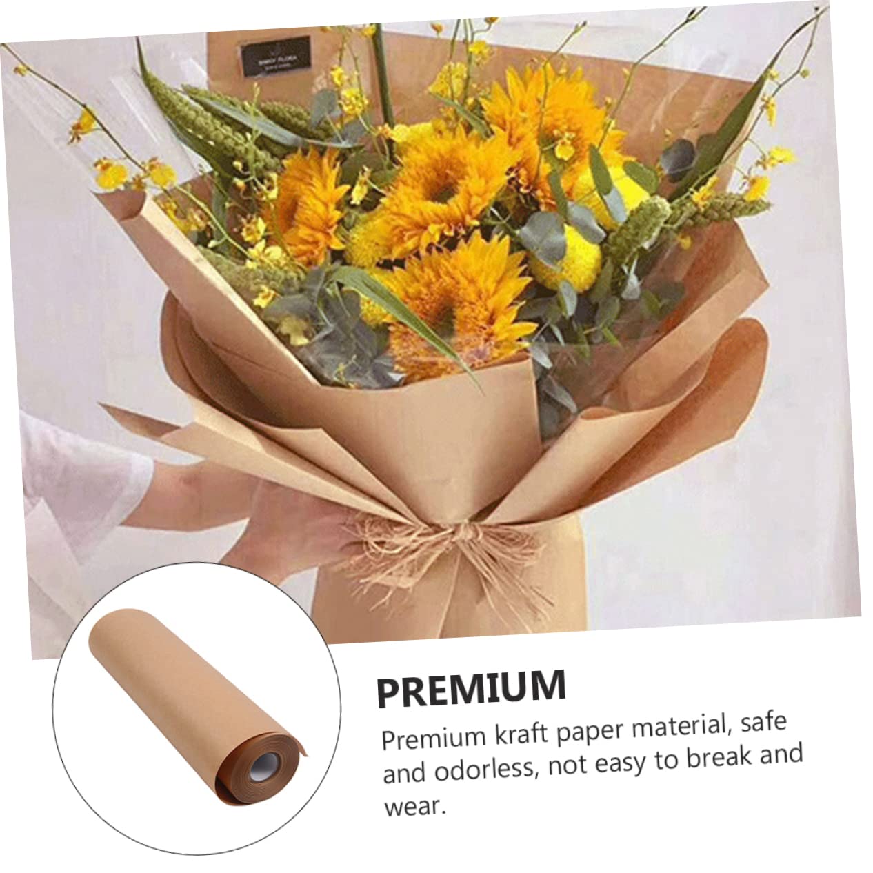 ULDIGI Rouleau de Papier Kraft Marron Papier Résistant et Protecteur 45cm X 30m pour Emballage Présent et Loisirs Créatifs pour Bouquets et Emballages