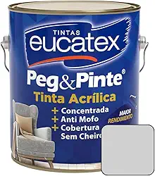 Tinta Acrílica Interna Base Água Fosca Peg e Pinte 3,6 Litros Eucatex - Prata