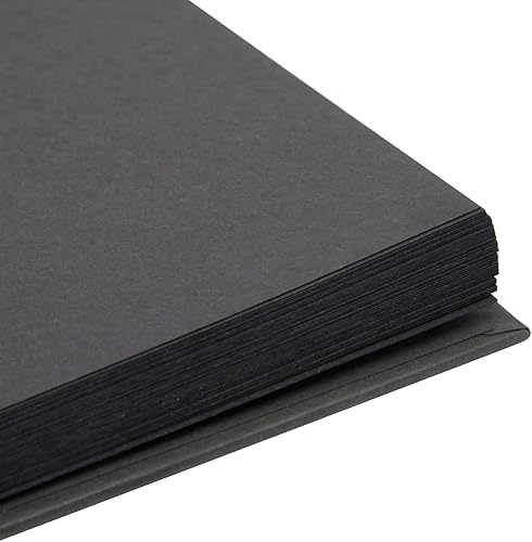 Miniatura 7 de Diario cuadrado en espiral, 10.85 x 10.25 pulgadas, tapa dura negra, 40 hojas (80 páginas), álbum de recortes en blanco y álbum de fotos para